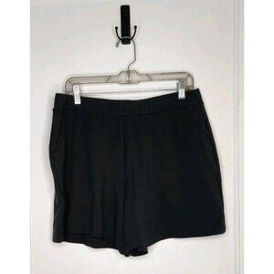 J Jill Wearever Collection Women Black Elastic Waist High Rise Pull On Shorts MP